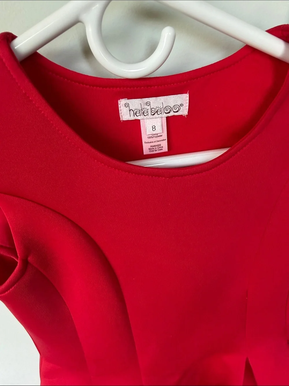 Halabaloo Red Flower-Hem Girl's Party Dress
